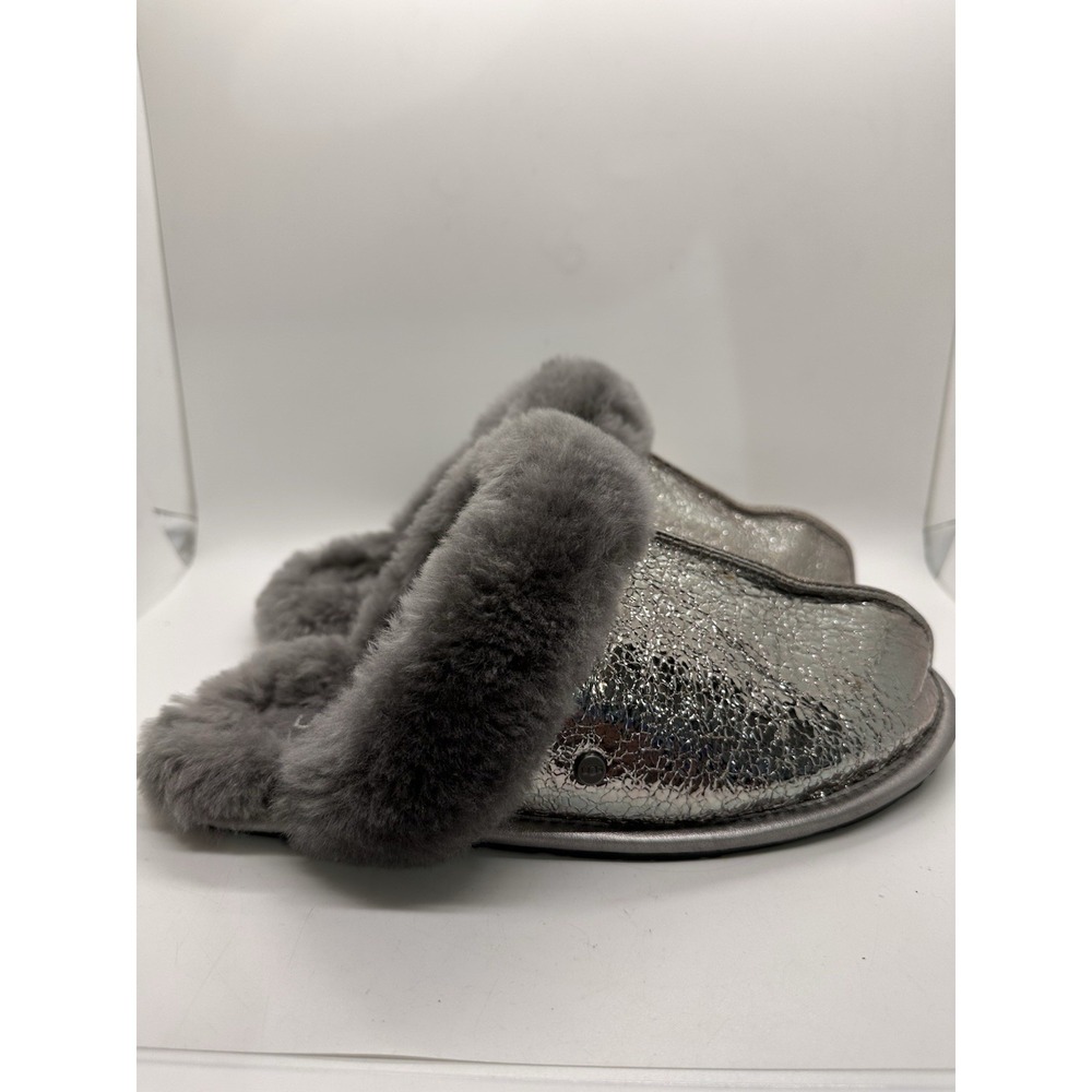 UGG Scuffette II Metallic Sparkle Gunmetal Gray Slippers Women's Size 8